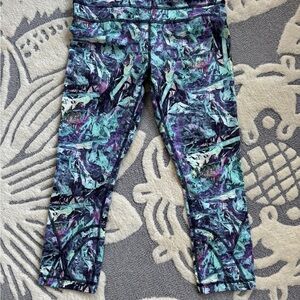 lululemon athletica women’s Abstract Print Leggings - Purple and Teal